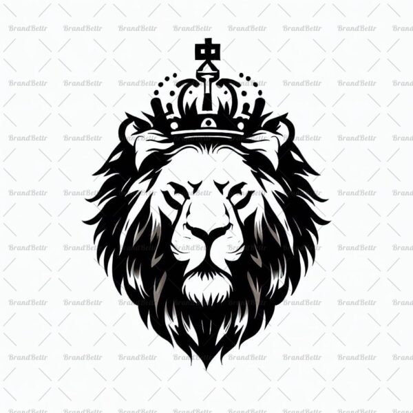 Majestätischer Löwe und Krone